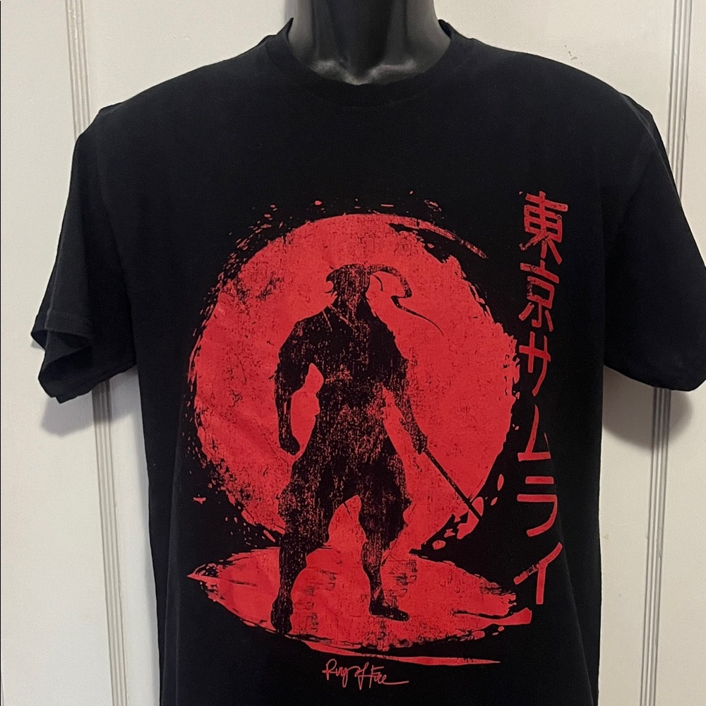 Ring of Fire Black and Red Graphic Men's T-Shirt Medium